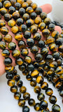 10 mm Tiger Eye Round Beads 40 cm Length A quality - Natural Tiger Eye Beads