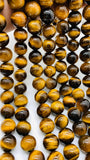 12 mm Tiger Eye Round Beads 40 cm Length AA quality - Natural Tiger Eye Beads