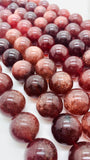 Strawberry Quartz Round Beads - 20 mm Size - Length 40 cm - Natural Strawberry Quartz Beads