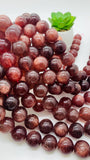 Strawberry Quartz Round Beads - 20 mm Size - Length 40 cm - Natural Strawberry Quartz Beads