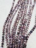 Wampum Quahog 6MM Shell Beads • 40 cm length • AAA Quality • Natural Wampum Shell • Purple Color • Origin East Coast USA.