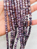 Wampum Quahog 6MM Shell Beads • 40 cm length • AAA Quality • Natural Wampum Shell • Purple Color • Origin East Coast USA.