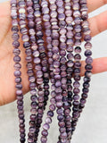 Wampum Quahog 6MM Shell Beads • 40 cm length • AAA Quality • Natural Wampum Shell • Purple Color • Origin East Coast USA.