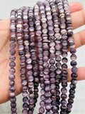 Wampum Quahog 6MM Shell Beads • 40 cm length • AAA Quality • Natural Wampum Shell • Purple Color • Origin East Coast USA.