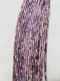 Wampum Quahog Shell Tube Beads • 4x8 mm Size • 40 cm length • AAA Quality • Natural Wampum Shell • Purple Color • Origin East Coast USA
