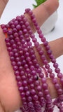 Natural Ruby Round Beads • 4 mm size • 40 cm Length • AAA Quality - Natural Ruby Beads