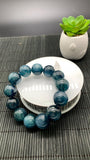 Green Kyanite Bracelet - 18 mm Size - Code #B18 - AAAA Quality - Length 7.5 Inch- Natural Kyanite Round Bracelet