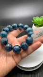 Green Kyanite Bracelet - 18 mm Size - Code #B19 - AAAA Quality - Length 7.5 Inch- Natural Kyanite Round Bracelet