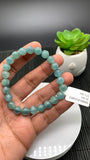 Green Kyanite Bracelet - 8 mm Size - Code #A4 - AAA Quality - Length 7.5 Inch- Natural Kyanite Round Bracelet