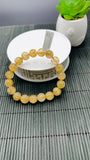 Golden Rutile Round Bracelet • 11 mm Size • Code #E4 • 4A Quality • Natural Rutilated Quartz Bracelet