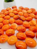 Spiny Oyster Shell Oval Cabs • 10x12 mm Size • Pack of 2 Pcs • AAA Quality • Natural Shell Cabochon • Orange Color