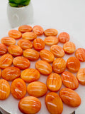 Spiny Oyster Shell Oval Cabs • 12x16 mm Size • Pack of 2 Pieces • AAA Quality • Natural Shell Cabochon • Orange Color