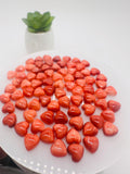 Spiny Oyster Shell Heart Cabs • 8 mm Size • Pack of 4 Piece • AAA Quality • Natural Shell Cabochon • Red Color