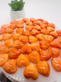 Spiny Oyster Shell Heart Cabs • 14 mm Size • Pack of 2 Pcs • AAA Quality • Natural Shell Cabochon • orange Color