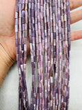 Wampum Quahog Shell Tube Beads • 4x8 mm Size • 40 cm length • AAA Quality • Natural Wampum Shell • Purple Color • Origin East Coast USA