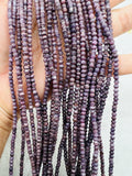 Wampum Quahog 3MM Shell Round Beads • 40 cm length • AAA Quality • Natural Wampum Shell • Purple Color • Origin East Coast USA.