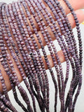 Wampum Quahog 3MM Shell Round Beads • 40 cm length • AAA Quality • Natural Wampum Shell • Purple Color • Origin East Coast USA.