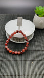 Red Rutile Round Bracelet • 7.80 mm Size • Code #A1 • AAA Quality • Natural Rutilated Quartz Bracelet