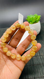 Golden Rutile Round Bracelet • 11 mm Size • Code #E4 • 4A Quality • Natural Rutilated Quartz Bracelet