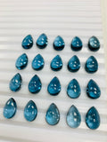 London Blue Topaz 8x12 mm Pear Cabs - Pack of 1 Pc - AAA Quality - Natural Blue Topaz Cabochon