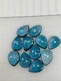 London Blue Topaz 9x12 MM Pear Cabs- Pack of 1 Pc - AAA Quality - Natural Blue Topaz Cabochon