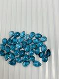 London Blue Topaz 6X8 MM Pear Cabs - Pack of 1 Pc- AAA Quality- Natural Blue Topaz Cabochon
