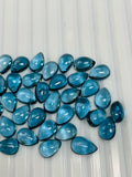 London Blue Topaz 6X8 MM Pear Cabs - Pack of 1 Pc- AAA Quality- Natural Blue Topaz Cabochon