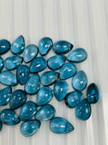 London Blue Topaz Pear 6X9 mm Cabs- Pack of 1 Pc- AAA Quality- Natural Blue Topaz Cabochon