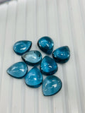 London Blue Topaz 10x12 mm Pear Cabs- Pack of 1 Pc - AAA Quality - Natural Blue Topaz Cabochon