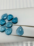 London Blue Topaz 10x12 mm Pear Cabs- Pack of 1 Pc - AAA Quality - Natural Blue Topaz Cabochon