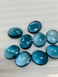 London Blue Topaz 11x13 MM Oval Cabs- Pack of 1 Pc - AAA Quality - Natural Blue Topaz Cabochon