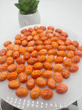 Spiny Oyster Shell Oval Cabs • 6x8 mm Size • Pack of 4 Pieces • AAA Quality • Natural Shell Cabochon • Orange Color
