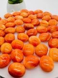 Spiny Oyster Shell Oval Cabs • 10x12 mm Size • Pack of 2 Pcs • AAA Quality • Natural Shell Cabochon • Orange Color