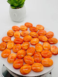Spiny Oyster Shell Oval Cabs • 12x16 mm Size • Pack of 2 Pieces • AAA Quality • Natural Shell Cabochon • Orange Color