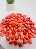 Spiny Oyster Shell Heart Cabs • 8 mm Size • Pack of 4 Piece • AAA Quality • Natural Shell Cabochon • Red Color