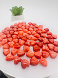 Spiny Oyster Shell Heart Cabs • 8 mm Size • Pack of 4 Piece • AAA Quality • Natural Shell Cabochon • Red Color