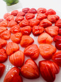 Spiny Oyster Shell Heart Cabs • 12 mm Size • Pack of 2 Piece • AAA Quality • Natural Shell Cabochon • Red Color