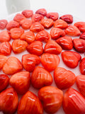 Spiny Oyster Shell Heart Cabs • 12 mm Size • Pack of 2 Piece • AAA Quality • Natural Shell Cabochon • Red Color