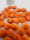 Spiny Oyster Shell Round Cabs • 14 mm Size • Pack of 2 Pcs • AAA Quality • Natural Shell Cabochon • Orange Color