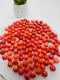 Spiny Oyster Shell Round Cabs • 6 mm Size • Pack of 4 Pcs • AAA Quality • Natural Shell Cabochon • Red Color