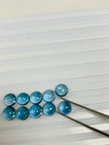 7 MM London Blue Topaz Round Cabs- Pack of 1 Pc- AAA Quality- Natural Blue Topaz Cabochon