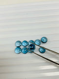 7 MM London Blue Topaz Round Cabs- Pack of 1 Pc- AAA Quality- Natural Blue Topaz Cabochon