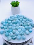 Larimar Cabochon • 10 mm Size • Pack of 2 Pcs • AA Quality • Natural Larimar Round Cabochon • Larimar Cabs
