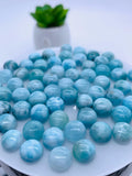 Larimar Cabochon • 11 mm Size • Pack of 2 Pcs • AA Quality • Natural Larimar Round Cabochon • Larimar Cabs
