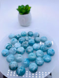 Larimar Cabochon • 12 mm Size • Pack of 2 Pcs • AA Quality • Natural Larimar Round Cabochon • Larimar Cabs