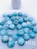 Larimar Cabochon • 12 mm Size • Pack of 2 Pcs • AA Quality • Natural Larimar Round Cabochon • Larimar Cabs