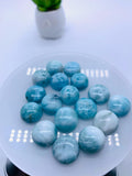 Larimar Cabochon • 15 mm Size • Pack of 1 Pc • AA Quality • Natural Larimar Round Cabochon • Larimar Cabs