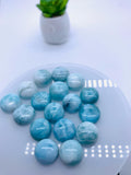 Larimar Cabochon • 15 mm Size • Pack of 1 Pc • AA Quality • Natural Larimar Round Cabochon • Larimar Cabs