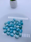 Larimar Cabochon • 6x8 mm Size • Pack of 4 Pcs • AA Quality • Natural Larimar Round Cabochon • Larimar Cabs