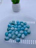 Larimar Cabochon • 6x8 mm Size • Pack of 4 Pcs • AA Quality • Natural Larimar Round Cabochon • Larimar Cabs
